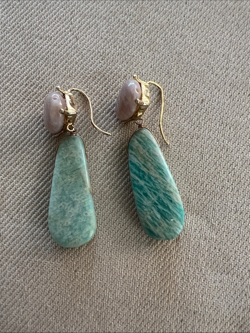 Isadora Double Drop Earring in Light Green